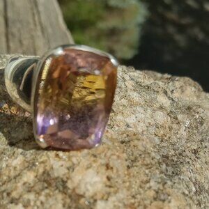 Stunning Eye Clear Ametrine Ring in 925 Silver